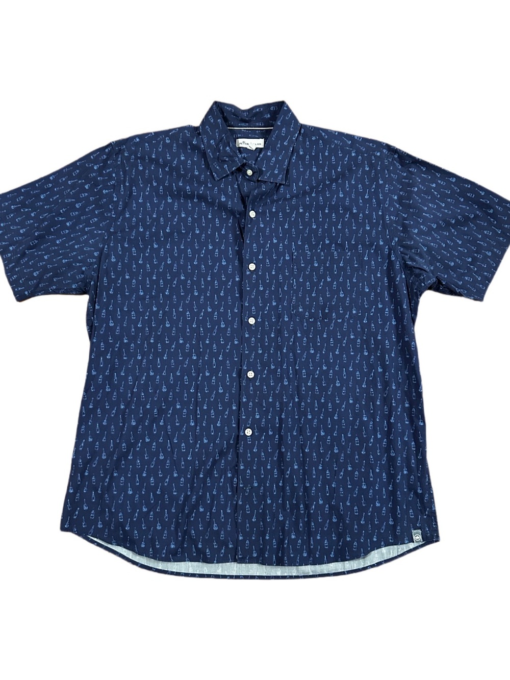 Peter Millar Men's Blue Short Sleeve Shirt with Patten bottle